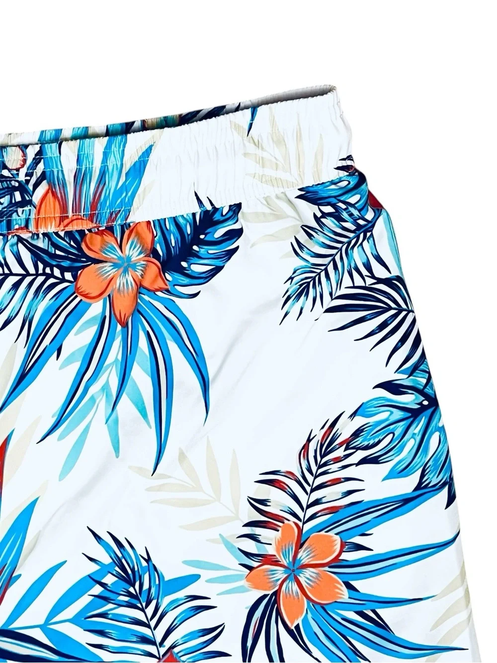 Maamgic Swim Trunks Tropical Hawaiian Liner Stretch Quick Dry Zip/Pockets Sz M